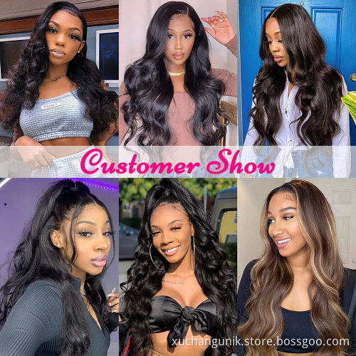 Long Human Hair Body Wave Closure Brazilian Virgin HD Lace Frontal Wig Black Women 16 18 20 22 24 26 28 30 32 34 36 38 40 Inch